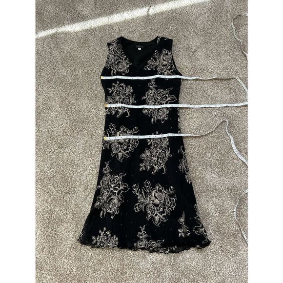 Lapis women Dress Silk Black Floral size S - Picture 6 of 10